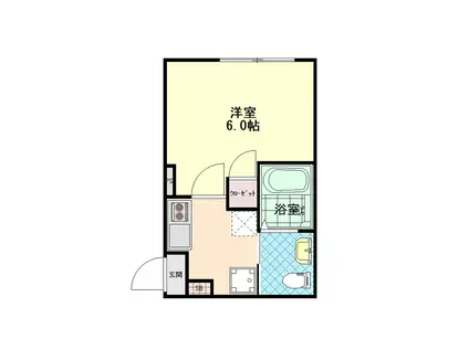 ルグレア八王子(1K/2階)の間取り写真