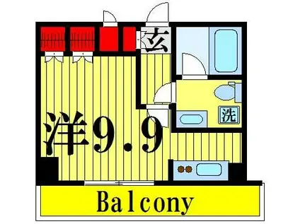 ベルシード梅島 ブランシュ(ワンルーム/8階)の間取り写真