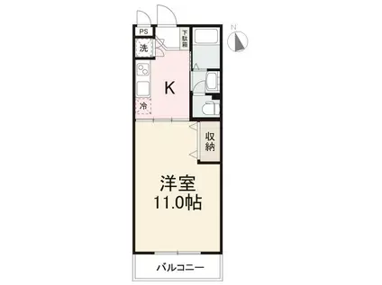 サンライズ豊益(1K/4階)の間取り写真