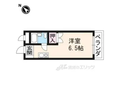 八瀬グリーンハイム(1K/3階)の間取り写真