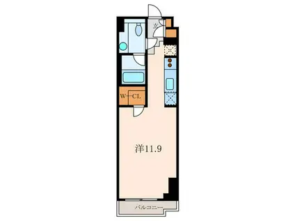 カスタリア麻布十番II(ワンルーム/9階)の間取り写真