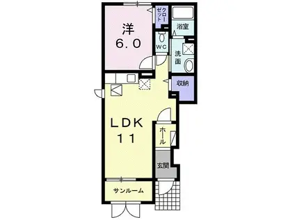 ティアーズ (1LDK/1階)の間取り写真