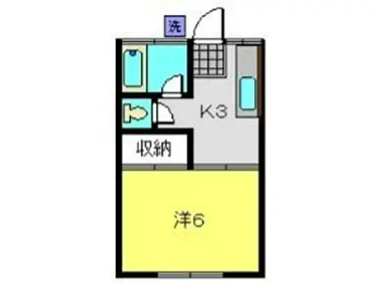 コーポ神之木台(1K/1階)の間取り写真