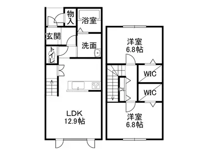 ビジューIV(2LDK/1階)の間取り写真
