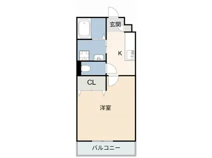 アンプルールリーブルすみれII(1K/1階)の間取り写真