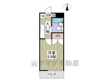 メゾン兵庫塚(1K/2階)の間取り写真