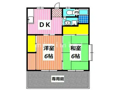 シルクハイツ帯山第2(2DK/1階)の間取り写真