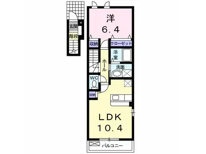 エテルノ フィオーレ A(1LDK/2階)の間取り写真