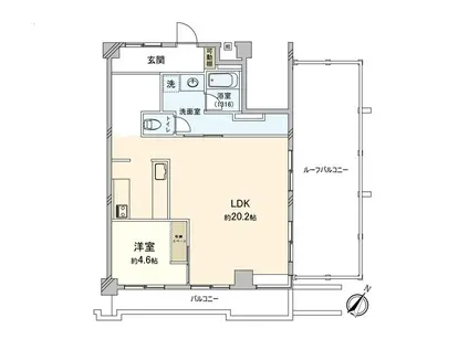 赤塚1LDK(1LDK/5階)の間取り写真