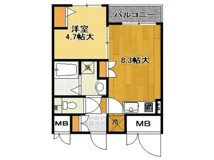 FIORE SHIBUYA(1LDK/3階)の間取り写真