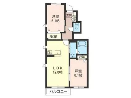 サジテール(2LDK/1階)の間取り写真