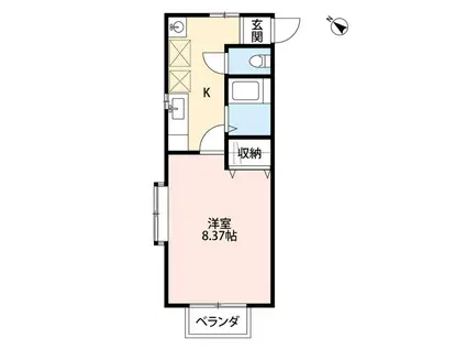 マイステージ(1K/1階)の間取り写真