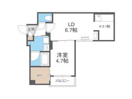ノーブルビスタ麻生(1LDK/1階)の間取り写真