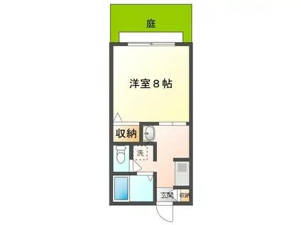 レーベン玉野(1K/1階)の間取り写真