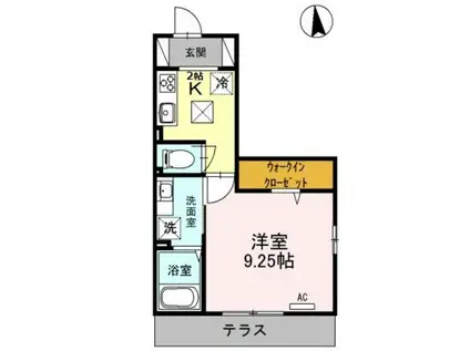 レフィナード(1K/2階)の間取り写真