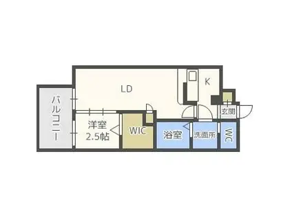 グランフォーレプライム西新(1LDK/12階)の間取り写真