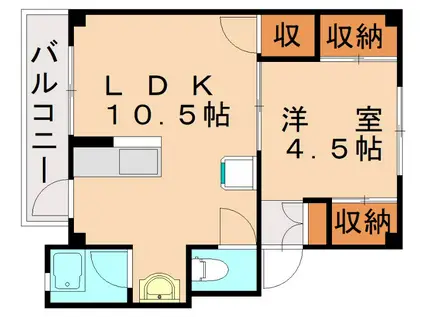 RENATUS上津役I(1LDK/5階)の間取り写真