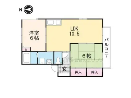 ラ・ヴィレット(2LDK/1階)の間取り写真