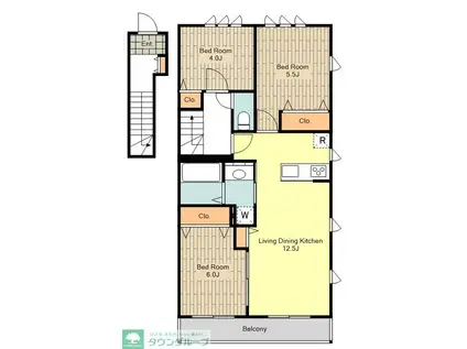 カーサ・フェリーチェ(3LDK/2階)の間取り写真