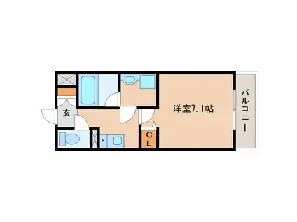 ソレイユ出屋敷(1K/4階)の間取り写真