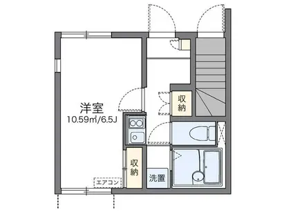 レオネクストココグランデ十条(1K/1階)の間取り写真