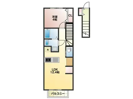 ブルーメ八乙女(1LDK/3階)の間取り写真