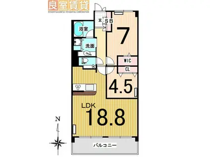 新栄町ハイツ(2LDK/12階)の間取り写真