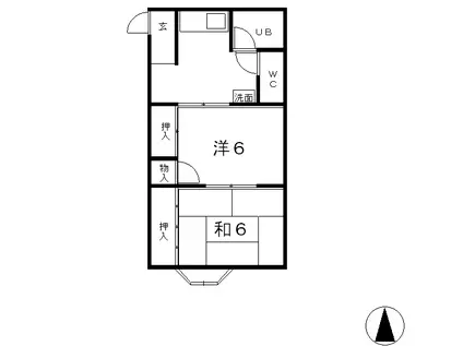 スターハイツ(2K/2階)の間取り写真