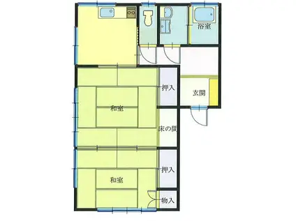 川商アパート(2K/1階)の間取り写真