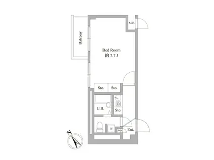 ウェルス中葛西(1K/3階)の間取り写真