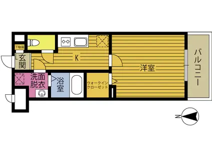 DIA RESTO若草(1K/1階)の間取り写真