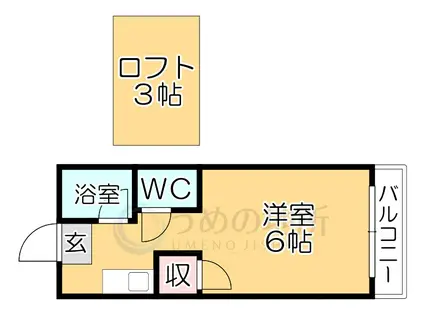 ドルフィンハイム(ワンルーム/2階)の間取り写真