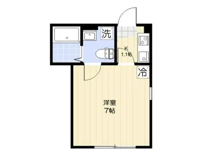 中台ヒルズ(1K/3階)の間取り写真