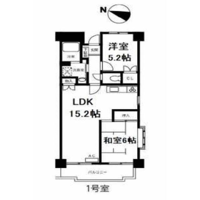 タウンコート湘南(2LDK/6階)の間取り写真