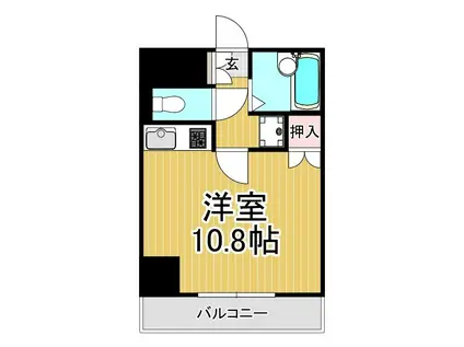 PRESIDENT荒田八幡(ワンルーム/4階)の間取り写真