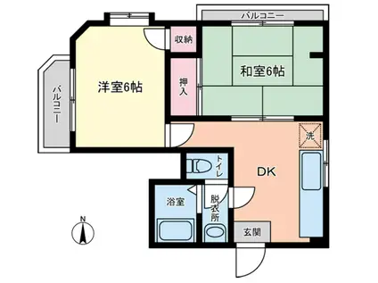 ロイヤル中村橋(2DK/5階)の間取り写真