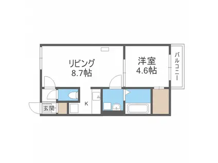 NAGI桑園 ナギ NAGI SOEN(1LDK/1階)の間取り写真