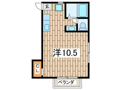 ガーデンヒルズ金沢八景(ワンルーム/1階)の間取り写真