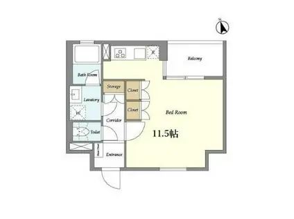 ヒルトップ北沢(ワンルーム/2階)の間取り写真