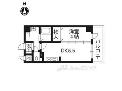 ベルエトフYⅡ(1DK/6階)の間取り写真