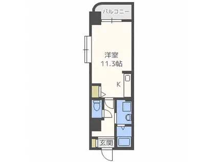 さくらハイツ2(ワンルーム/6階)の間取り写真