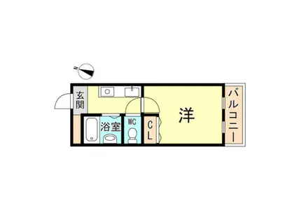 INK東灘(1K/1階)の間取り写真