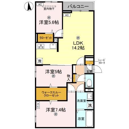 マーレ・カルモ(3LDK/3階)の間取り写真