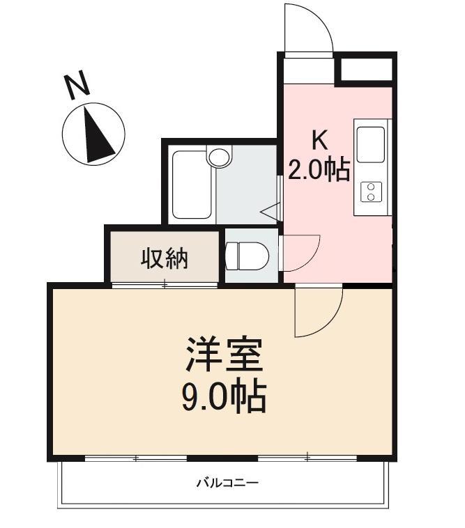 シャンボール峰山(1K/1階)の間取り写真