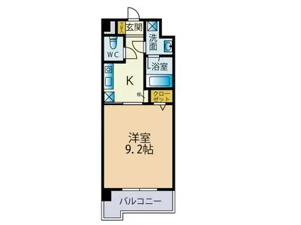 サクセス伊都(1K/4階)の間取り写真