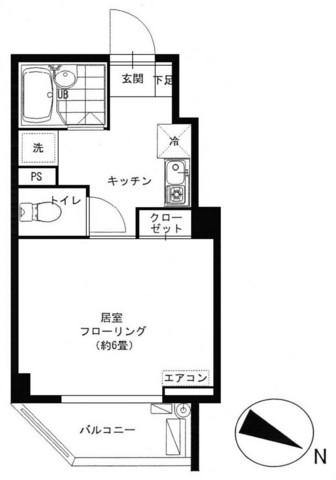 セイコーガーデンⅢ(1K/5階)の間取り写真