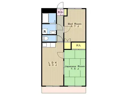 ウィングコスミック(2LDK/2階)の間取り写真