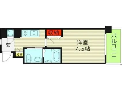 レジュールアッシュ京橋クロスII(1K/9階)の間取り写真