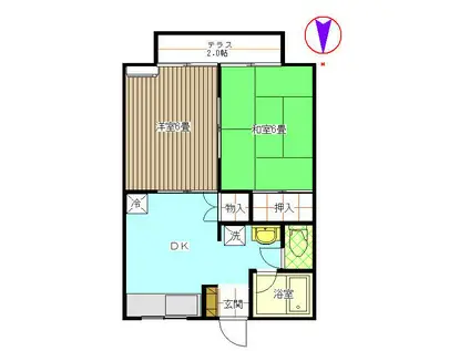 メゾンたまプラーザ(2DK/1階)の間取り写真