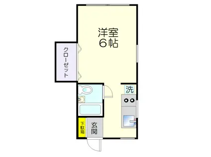 Fハイツ(ワンルーム/1階)の間取り写真